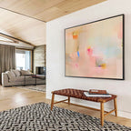 Pastel Color Block Abstract Painting On Canvas DKS033