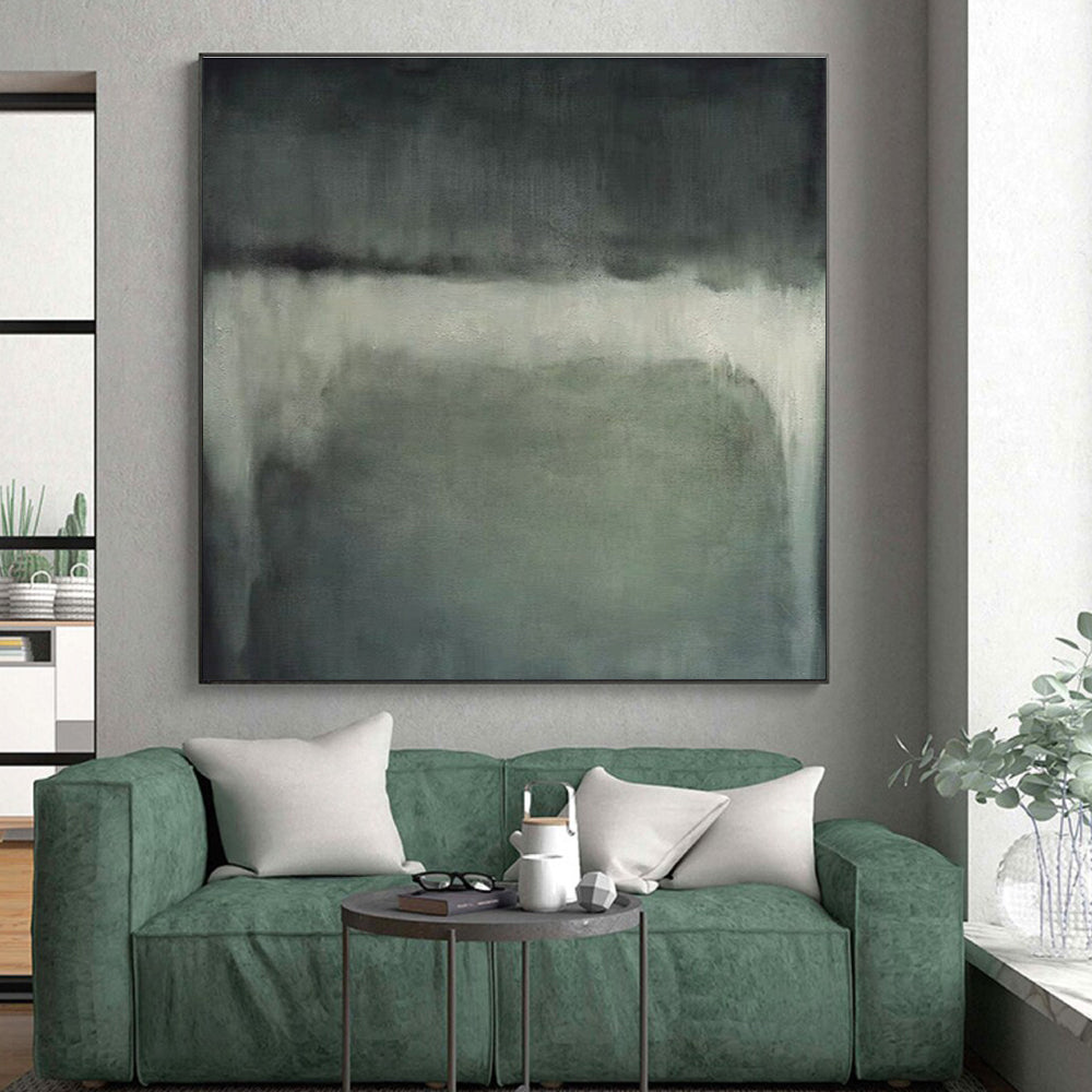 “Gray Gradient Calm” - Gray, White Abstract Subtle Painting On Canvas PS0630
