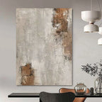 “Gray - Brown Textured Abstract” - Rustic Abstract Painting On Canvas PS0105