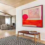 Pink and Red Abstract Shapes Painting On Canvas DKS073