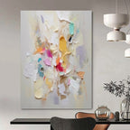 “Colorful Textured Blooms: Impasto Floral Art” - Lively Botanical Painting On Canvas PT0973