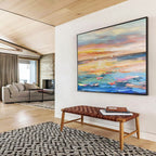 “Sailboats at Sunset” - Impressionist Seascape - Painting On Canvas PT1745