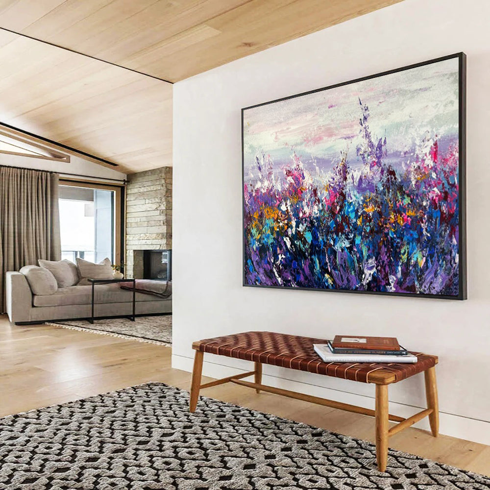“Green - Blue Lake Reflections” - Muted - Tones Painting On Canvas PT1531