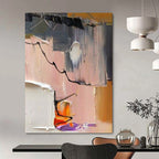 “Pastel Abstract Fusion - Soft Shapes & Delicate Lines” Painting On Canvas DS270