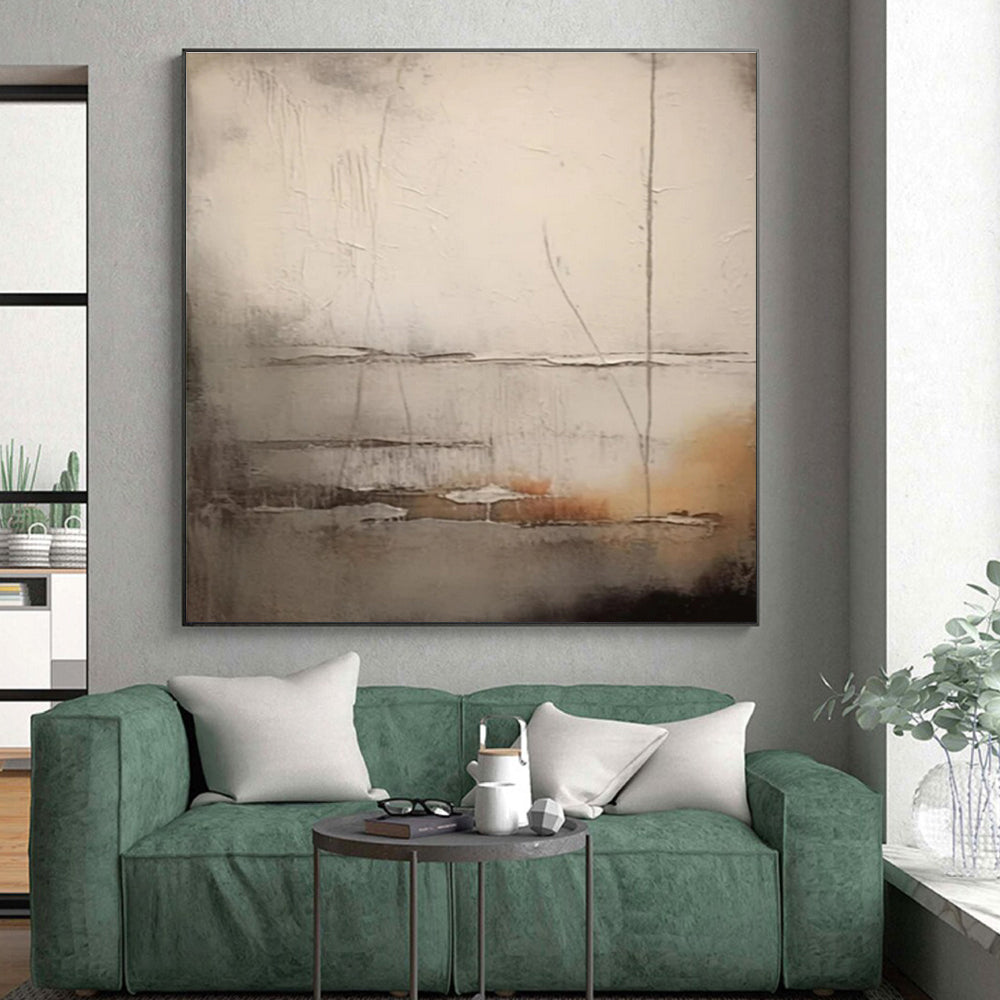 “Neutral Textured Layers” - Neutral Tones Abstract Minimalist Painting On Canvas PS0709