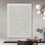“White Textured Lines” - Minimalist Abstract Painting On Canvas PT1129