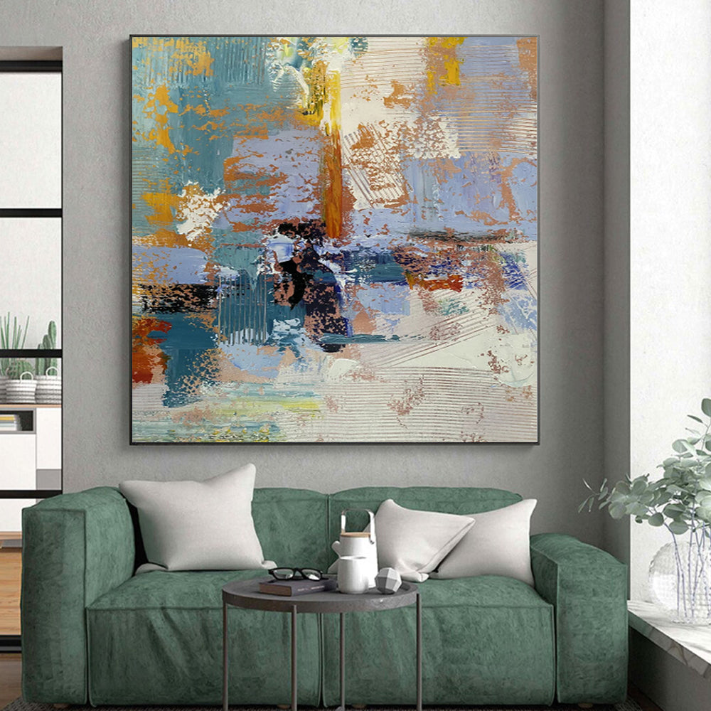“Muted Tones with Subtle Copper Hints” - Contemplative Abstract Painting On Canvas PS0228