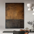 Brown and Black with Divided Textures "Earth and Shadow" Abstract Painting On Canvas PS1363