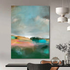 “Soft Blue - Colorful Abstract Landscape” - Abstract Landscape Painting On Canvas PT2011