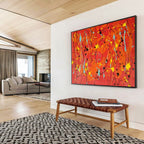 “Red - Yellow - Blue Drizzle” - Abstract Expressionist - Painting On Canvas PT1725