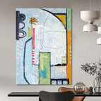 “Colorful Urban Abstract” - Abstract Cityscape Painting On Canvas PT2374