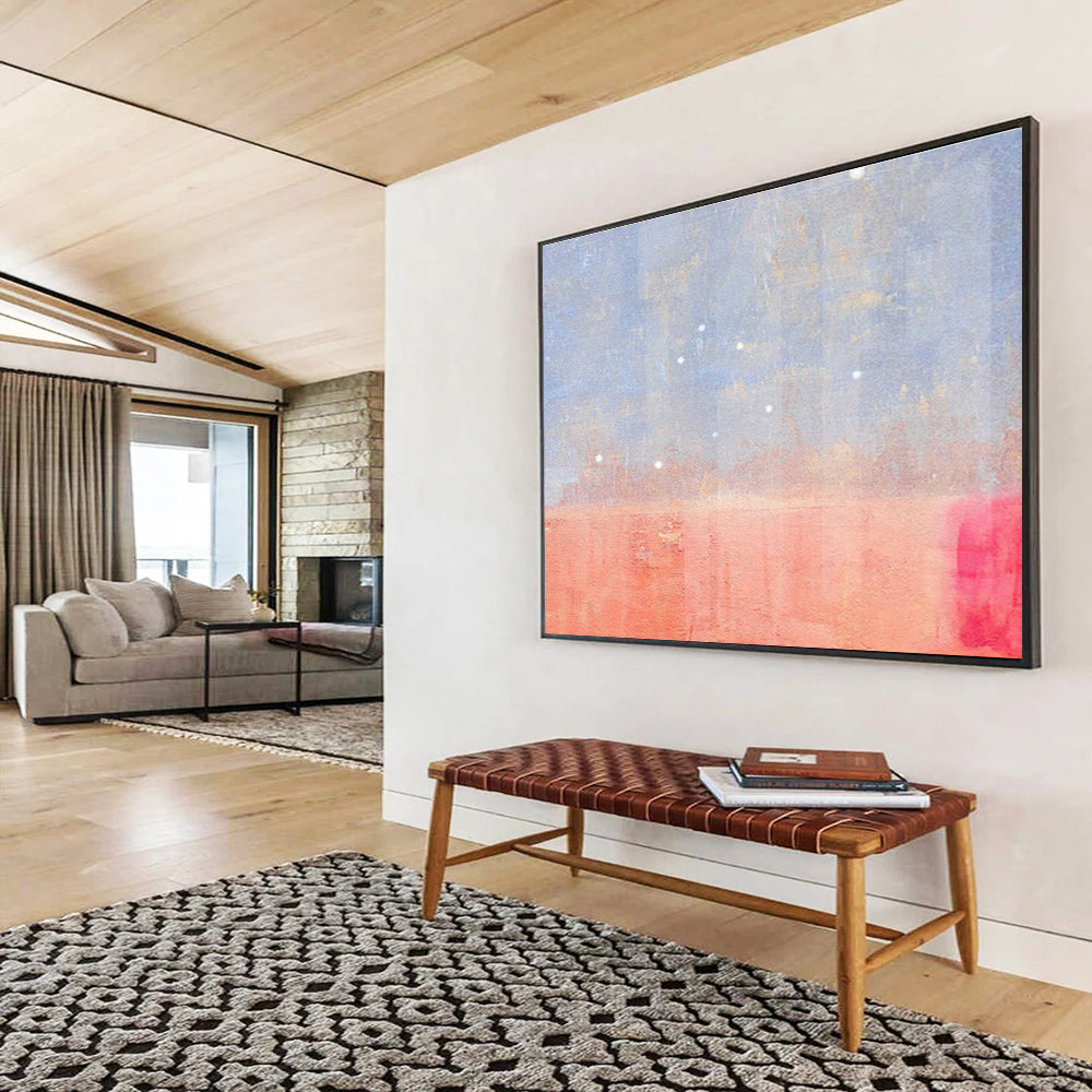 “Blue - Pink Gradient Sky” Abstract Painting On Canvas DKS280