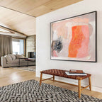 Pastel & Black Abstract Fusion Painting On Canvas DKS052