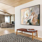 “Soft - Toned Blossom Beauty” - Pastel Floral, Gentle Impasto Flower Painting On Canvas DKS713
