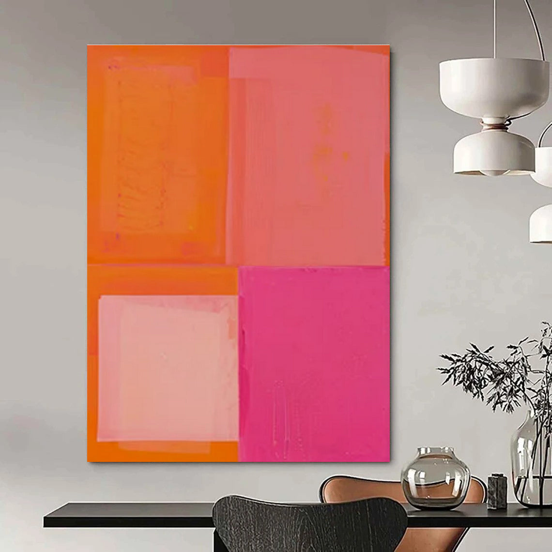 Blue, Pink, Orange, Yellow with 3D Petals "Garden of Joy" Abstract Painting On Canvas PS1481