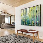 Aspen Glow - Forest Oil Painting, Fit for Reading Nook & Yoga Studio DKS670