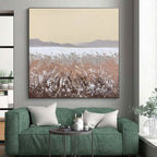 Beige, Brown, Gray Textured Landscape “Desert Calm” - Painting On Canvas PS0806