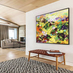 “Vibrant Lotus Flower Field” - Expressive Flower Painting, Perfect for Garden Room & Bohemian Living Room DKS635