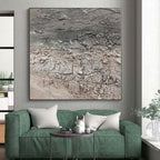 “Gray Textured Abstract” - Industrial Abstract Painting On Canvas PS0102
