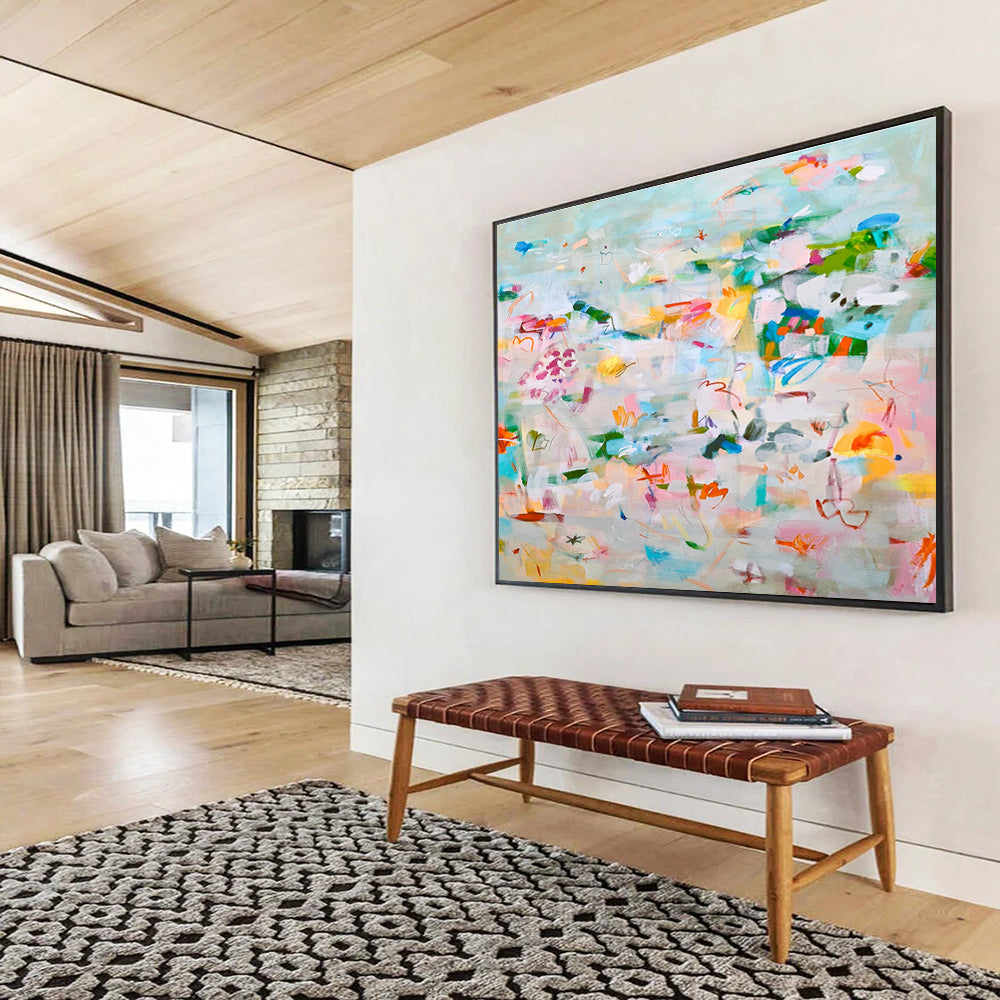 Colorful Eclectic Abstract Painting On Canvas DKS036