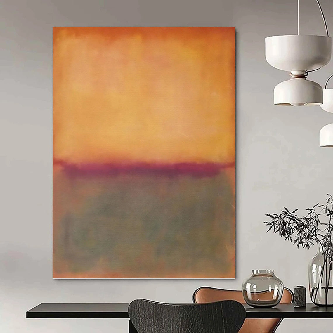 “Orange - Purple Color - Field” - Color - Field Painting On Canvas PT1239