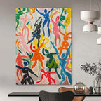 “Colorful Dancing Figures” - Fauvist Figurative Painting On Canvas PT2257
