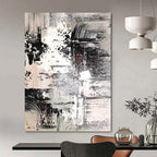 “Monochrome Meltdown: Black, White, Gray Abstract” - Dynamic Abstract Painting On Canvas DS392