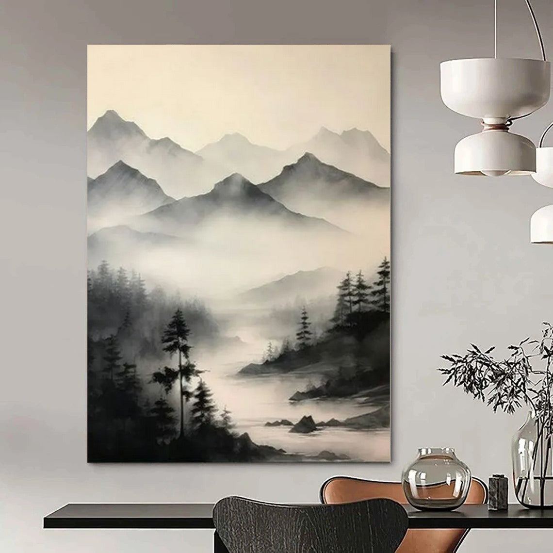 Soft Hues with Gold Highlights "Gilded Mist" Abstract Painting On Canvas PS1212