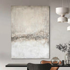 Light Gray Textured, "Misty Horizon" – Textured Abstract Painting On Canvas PS0966