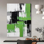 “Green and Gray Abstract” - Bold Abstract Painting On Canvas PS0181