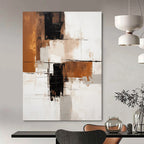 “Brown & Black Geometry” - Subtle Tonal Abstract Composition Painting On Canvas DS129
