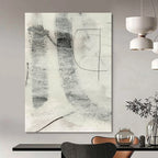 “Monochrome Textured Marks” - Gray & Black with Subtle Textures Painting On Canvas DS213