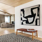 “Black - White Collage Abstraction” - Black & White Abstract, Collage - Style Painting On Canvas DKS745