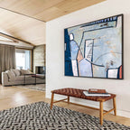 “Blue - Toned Geometric Abstract” - Geometric Abstract Painting DKS547