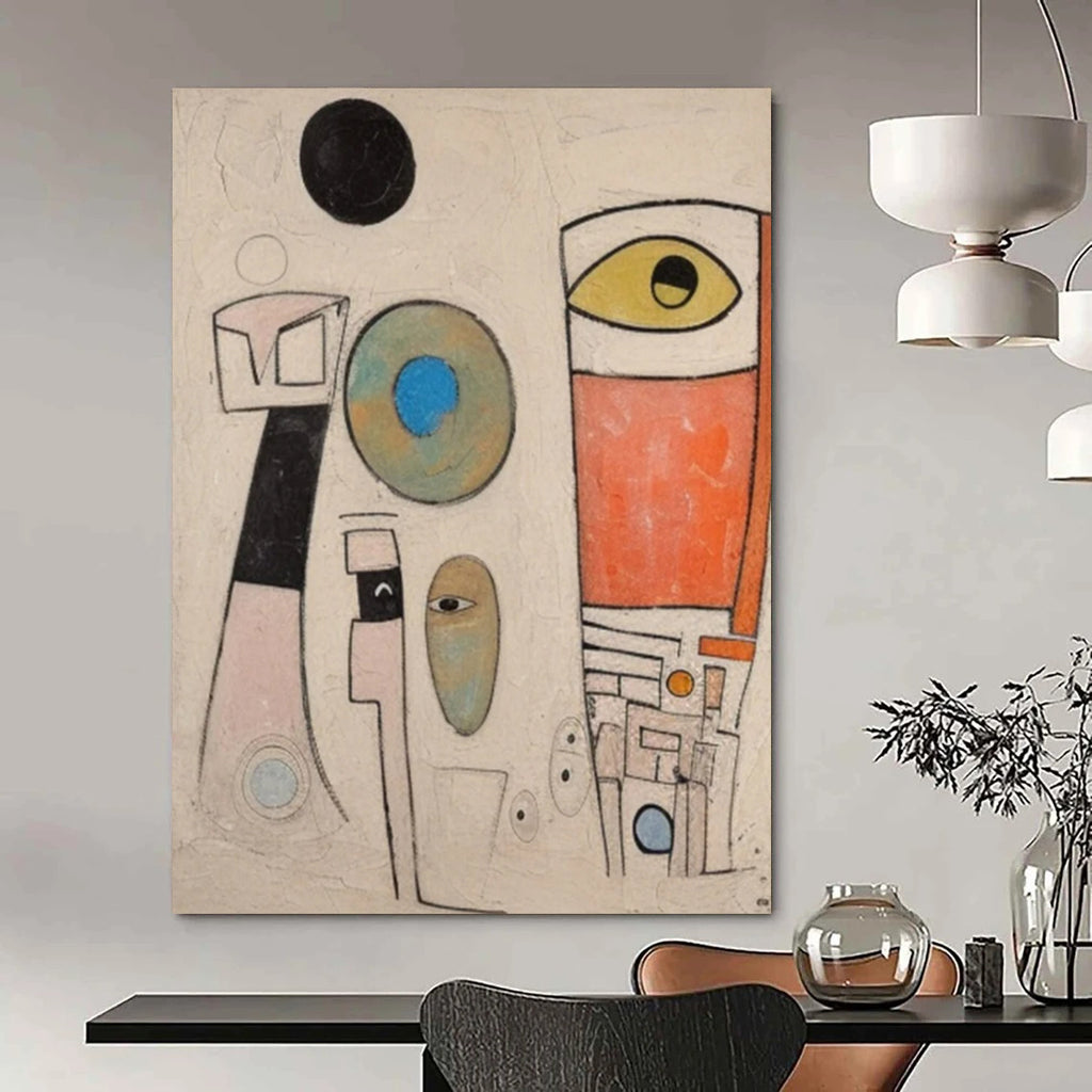 “Colorful Abstract Figures” - Cubist - Inspired Painting On Canvas DS027