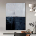 “Split - Tone Abstraction” - Light Gray & Dark Gray Contrast Painting On Canvas DS206