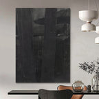 “Black - Grey Textured Layers” - Minimalist Abstract Painting On Canvas PT1155