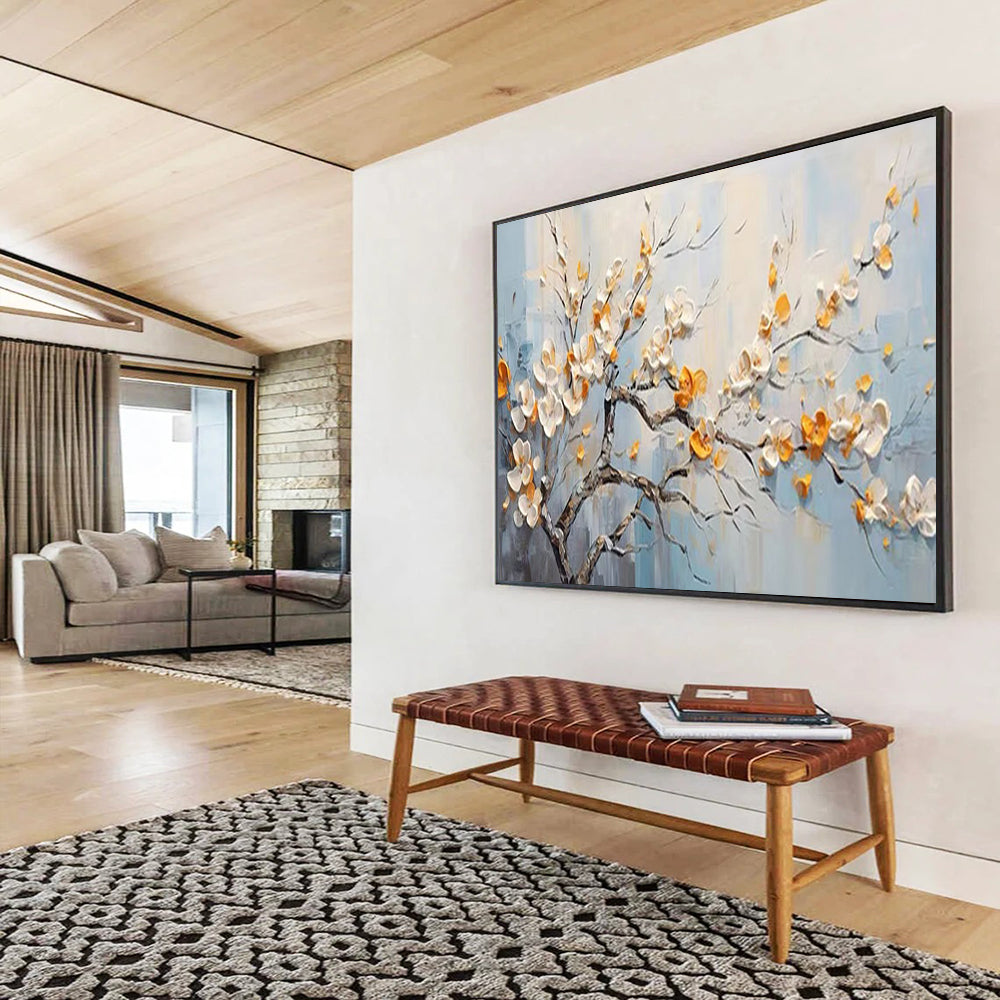 “3D Blossom Tree” - Sculptural Floral Painting On Canvas PT202