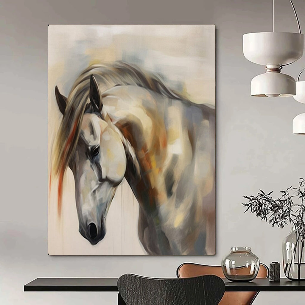Ethereal Equine Soft - Hued Abstract Horse, Painting On Canvas PT2144