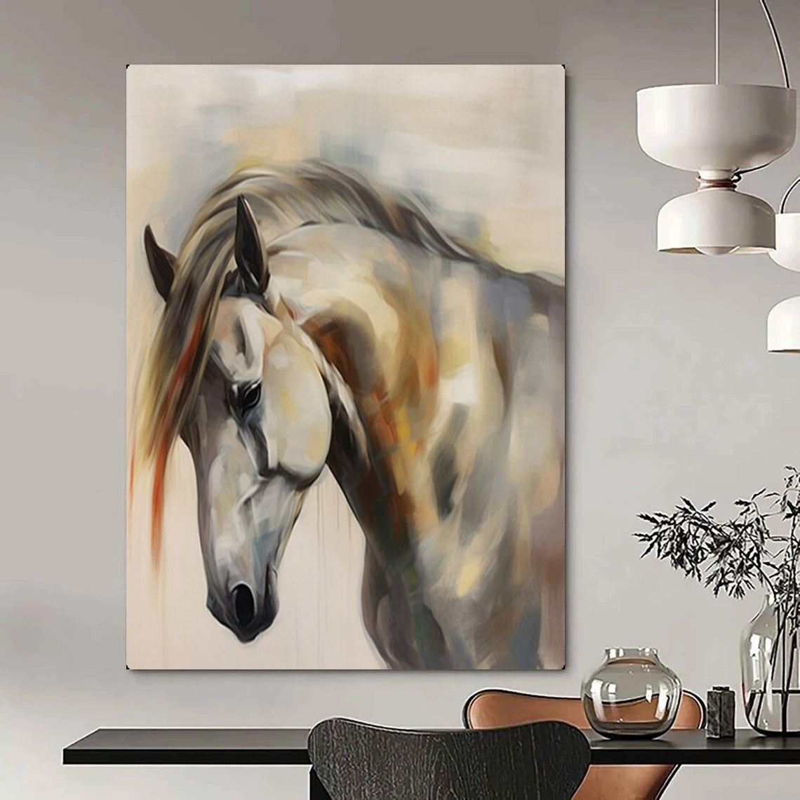 Ethereal Equine Soft - Hued Abstract Horse, Painting On Canvas PT2144