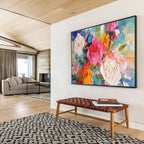 “Textured Rose Bouquet” - Impasto Oil Painting On Canvas DKS884