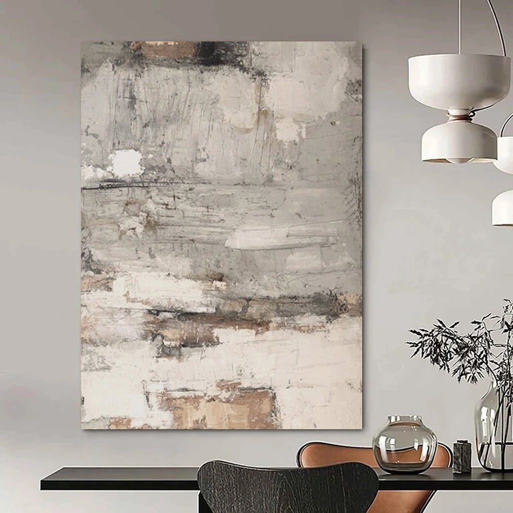 Gray and Brown Textured, "Urban Decay" – Textured Abstract Painting On Canvas PS0972