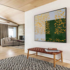 “Yellow - Green Geometric Intrigue” Painting On Canvas DKS307