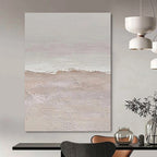 “Beige - White Seashore” - Coastal Abstract Painting On Canvas PT1124