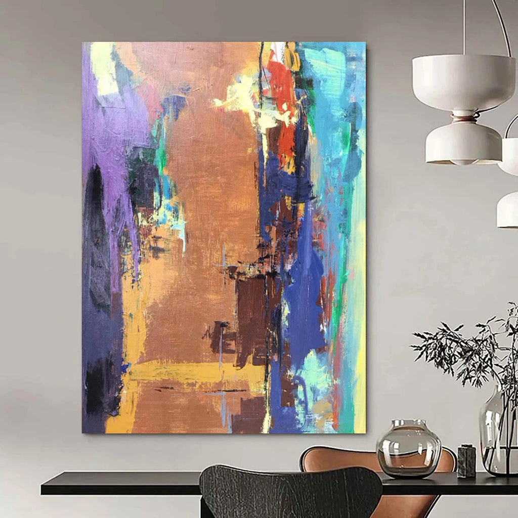 “Colorful Abstract Cityscape” - Abstract Landscape Painting On Canvas DS036