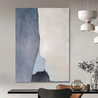 “Geometric Gray and White Shapes” - Abstract, Structural Painting On Canvas PT1539