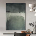 “Grey - Green Abstract Wash” - Minimalist Abstract Painting On Canvas PT1193