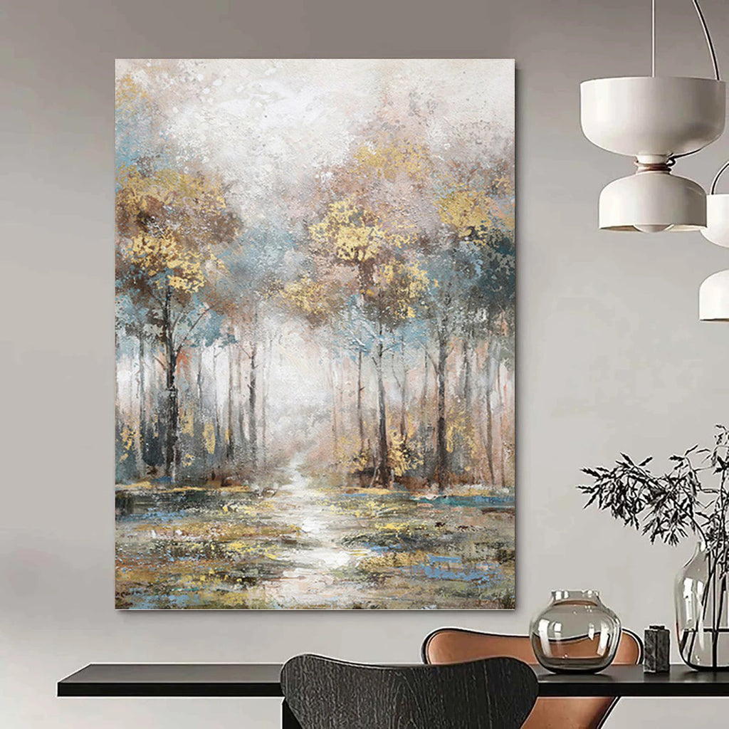 “Misty Forest Impressionist Style” - Impressionist - Inspired Landscape Painting On Canvas PT1433
