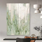 “Green - White Abstract Foliage” - Nature Abstract Painting On Canvas PS0206