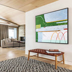 “Green And Blue Abstract Playground” - Abstract Painting On Canvas DKS565